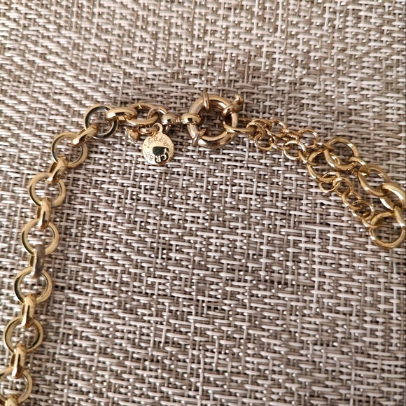 J. Crew Gold Tone Necklace With Dark Blue Stones - Picture 2 of 3